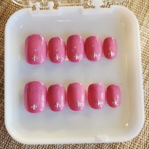 Kids Pink Press On Nails